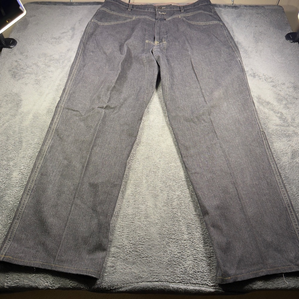 Marithe Francois Girbaud Baggy Denim Jeans Gray Black Shuttle Tape Mens 40x34